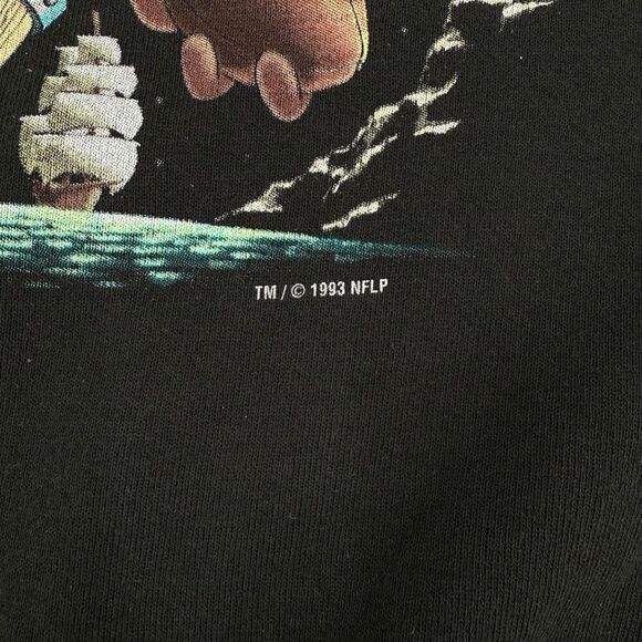 Vintage Fruit of the Loom 1993 LA Raiders x Taz Looney Tunes Sweatshirt Black XL - Picture 6 of 10